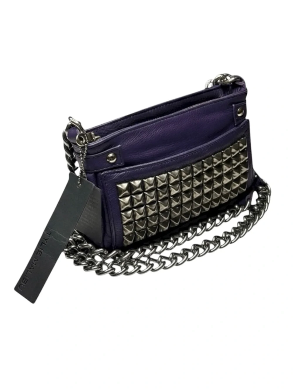 Y2K: new Tylie Malibu 𖢻 Runaway Rockstud Simone Cross Body Bag 𖢻 Purple Leather